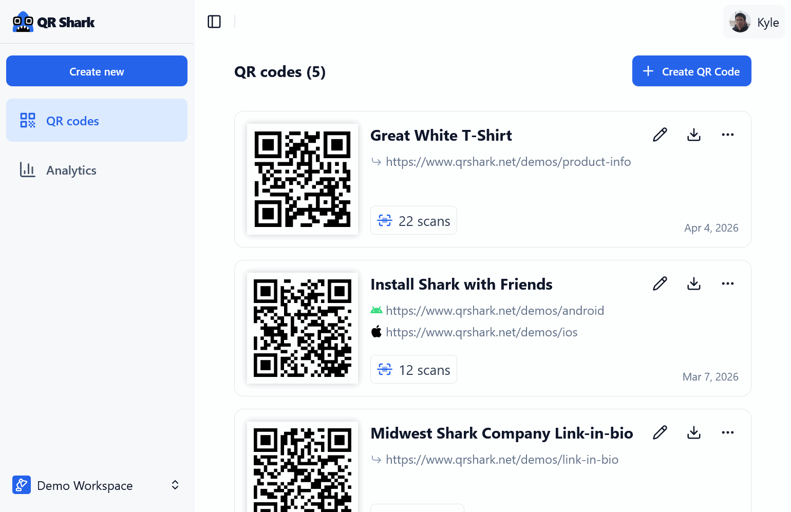 List of QR codes
